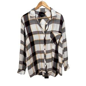 Addition Love & Legend Black & White Button Down Shirt Size 18